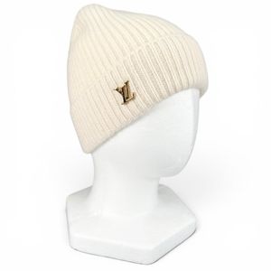 미사용급▲LOUIS VUITTON 루이비통 2023년형 M77882 비니 LV 스파크 캐시미어 100% 니트비니 화이트 이탈리아제 정품 여성용