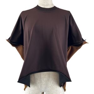 美品▲BOTTEGAVENETA ボッテガヴェネタ 20AW 629983 ドレープTシャツ カットソー ブラウン XS イタリア製 正規品 レディース
