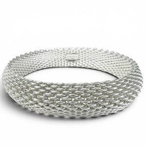 全新 ▲ TIFFANY&Co. Tiffany Somerset 925 網狀配件手環/手鍊，銀色，重 58.6 克，女士款