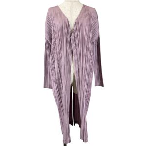 미사용급▲PLEATS PLEASE ISSEY MIYAKE PP81-JA563 롱 가디건/볼레로 라이트 퍼플 3 일본제 정품 여성용