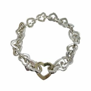 成色極佳☆TIFFANY&Co. Tiffany 復古心形鏈手鍊 925 750 (YG) 組合配件手鍊 銀色 黃金 重 34.9 克 女士款 附防塵袋