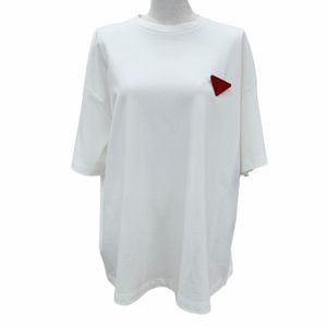 全新未使用☆PRADA 3558A S211 10UP 100%純棉三角形Logo寬鬆短袖T卹 白色 S碼 正品女款