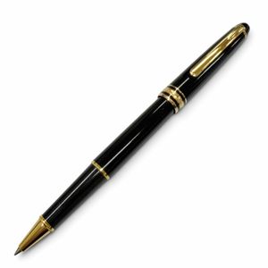 美品▼MONTBLANC モンブラン マイスターシュテュック クラシック Pix ー ホワイトスター キャップ式 ローラーボール ボールペン ブラック ゴールド ドイツ製 メンズ 筆記確認済み