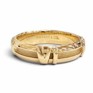 全新狀態 △ TIFFANY&Co. Tiffany Atlas 數位戒指，750 (YG) K18 黃金，JP12 號，4.5 克，女士款。