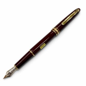 極美品▼MONTBLANC モンブラン マイスターシュテュック クラシック ペン先14K Ｆニブ ホワイトスター 万年筆 ボルドー ゴールド ドイツ製 メンズ