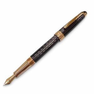 極美品▼MONTBLANC モンブラン S.E. マイスターシュテュック 145 クラシック ペン先18K パール Mニブ 90周年コレクション マザーオブパール ホワイトスター 万年筆 ブラックパープル レッドゴールド ドイツ製 メンズ 箱・保存袋・ペンケース付き