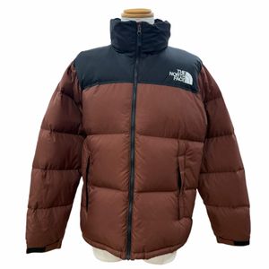 Excellent condition ▼ THE NORTH FACE ND92335 NUPTSE JACKET Nuptse Jacket Hooded Zip-up Down Jacket Braun/ Black Size L Authentic Men's Jacket with Embroidered Logo