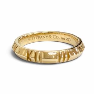 全新 △ TIFFANY&Co. Tiffany Atlas X 閉合戒指，戒指，珠寶，750 (YG) K18 黃金，JP6 號，重 3.2 克，女士