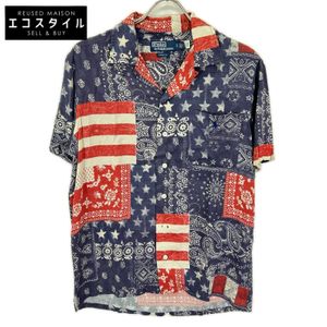 Polo Ralph Lauren Rayon American Flag Open-Collar Short-Sleeve Shirt, Size S [Used]