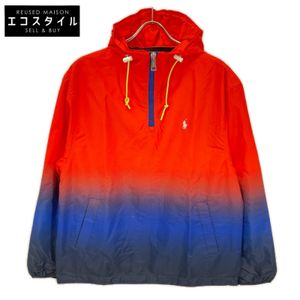 Polo Ralph Lauren 橘藍漸層尼龍連帽派克大衣，S 碼 [二手]
