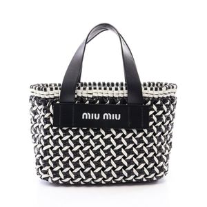【สินค้ามือสอง】 มิวมิว Miu Miu กระเป๋าถือ INTRECCIO สีดำ/ขาว หนัง กระเป๋าถือ INTRECCIO สำหรับสตรี สภาพ A