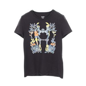 [Used] Hermes HERMES Short-Sleeve T-Shirt Cartouche della Cavalleria 4E4629DA Black Cotton T-Shirt Women's Used A