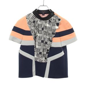 【中古】 ルイ・ヴィトン LOUIS VUITTON カットソー 切替 半袖 RW182B ILZ FFTS93 シルク ウール カットソー レディース Used B