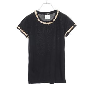 [สินค้ามือสอง] ชาแนล CHANEL เสื้อถัก/เสื้อสเวตเตอร์ แขนสั้น P38529K0Z624 สีดำ ผ้าฝ้าย สำหรับผู้หญิง สภาพ A