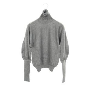【二手】FENDI)針織高領毛衣，灰色羊毛，女款，二手