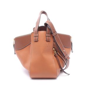 【二手】 LOEWE Hammock Bag 小號ブラウン真皮女士手提包
