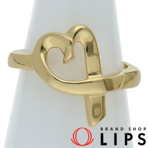 Tiffany & Co. Loving Heart Ring (Size #9) (Size #9 Width: Approx. 0.3-0.7cm) K18YG Refurbished, Excellent Condition [Pre-owned]