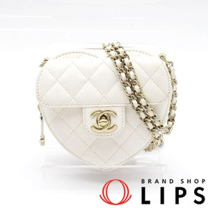 กระเป๋าสะพายไหล่ ชาแนล Matelassé Heart Chain Clutch AP2784 หนังแกะ สำหรับผู้หญิง สีขาว【สินค้ามือสอง】