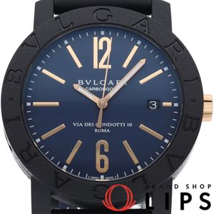 Bvlgari Bvlgari Bvlgari Watch 40mm Carbon Gold Roma Bvlgari Automatic 40mm Carbon Gold Roma BB40CL/BBP40C3CGLD Box Warranty Carbon/Leather Men's Watch Blue Excellent Condition [Used]