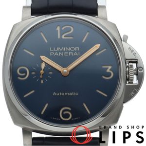 Panerai Luminor Due 3 Days Titanio 45mm Automatic PAM00729, Box, Warranty, Titanium/Leather, Men's Watch, Blue, Polished, Excellent Condition [Pre-owned]