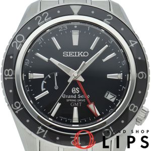 SEIKO 그랜드 세이코 스프링 드라이브 GMT 44mm SBGE001/9R66-0AA0 박스 보증서 포함 SS/세라믹 남성용 시계 블랙 폴리싱 완료 미품 【중고】