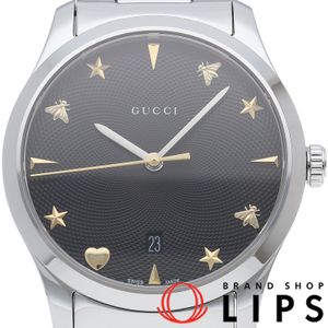 Gucci 구찌 G-타임리스 남성용 시계 G-timeless 126.4/YA1264029A 보증서 SS 남성용 시계 블랙 미품 【미사용】