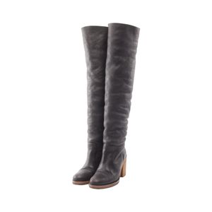 [Used] Chanel CHANEL Boots Coco Mark Long Sheepskin Long Boots Women's Used B