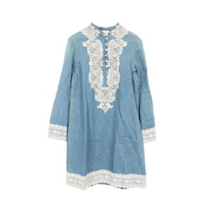【二手】Gucci GUCCI 蕾絲淺色牛仔水洗棉布料洋裝 女款二手 A