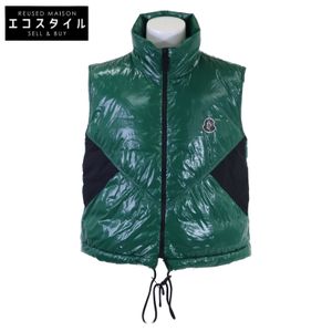 Moncler Genius x Alicia Keys 23SS Chelsea Shiny Nylon Collaboration Logo Double Zip Down Vest Size O [Used]