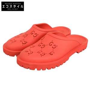 Gucci 구찌 컷아웃 GG 러버 슬립온 샌들 신발(기타) 남성용 레드 10 655517 10【중고】