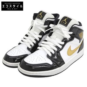 Nike Air Jordan 1 Mid SE High-Top Sneakers, Men's, Black x White, Size 27cm, 852542-007, Size 9 (US) [Used] (Excellent Condition)