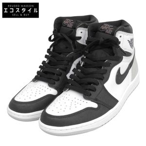 Nike Air Jordan 1 Retro High-Top Sneakers, Men's, White/Black, Size 27cm, 555088-108, US Size 9 (Used) - Excellent Condition