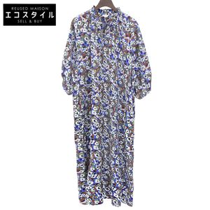 Ballsey Random Pleated Floral Print French Sleeve Dress, Women's, Multi, Size 36, 11-06-14-06732, Size 36 [Used]