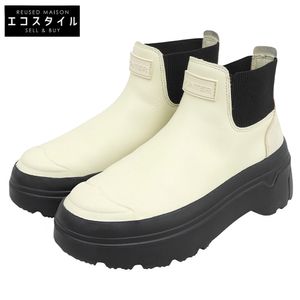 Hunter Refined Explorer Pull-On Boots, Women's, Cream/Black, Size 37 (EU), Excellent Condition [Used]