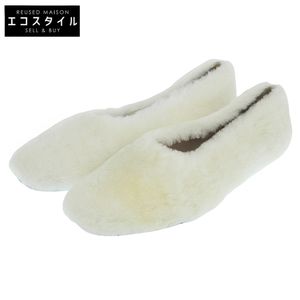 Corso Roma Shearling Flat Ballet Shoes for Women, White, Size 36, SIRIA500 (Used)