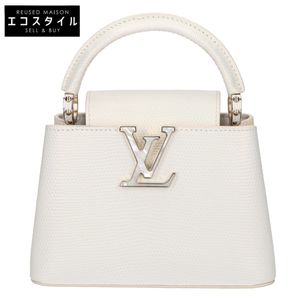Louis Vuitton, excellent condition, N88009 Shiny Lizard Mother of Pearl Baroque Pearl Chain Capucines MINI 3WAY bag [Pre-owned]