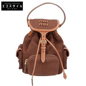 Miu Miu, like new, 5BZ043 canvas x leather backpack [Used]