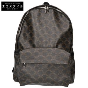 Celine, excellent condition, 2023 model, Triomphe canvas x calfskin medium backpack [Pre-owned]