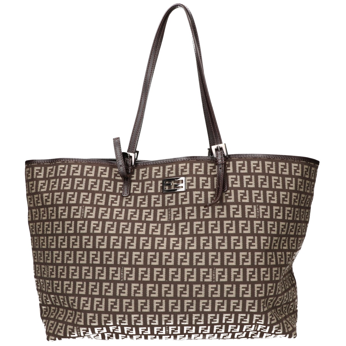 Fendi, excellent condition, 8BH127 Zucchino leather handle canvas