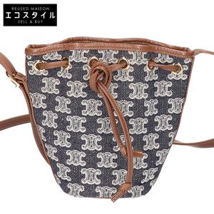 Celine Triomphe Embroidery Micro Drawstring [Used]