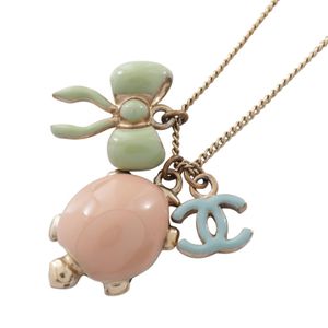 【สินค้ามือสอง】 สร้อยคอ ชาแนล CHANEL รุ่น 06P ลาย Coco Mark เต่า และโบว์ วัสดุ GP (ชุบทอง) สร้อยคอ สำหรับสุภาพสตรี สภาพ A