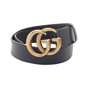 [중고] Gucci 구찌 벨트 더블 G 버클 골드 하드웨어 가죽 벨트 남성용 Used B