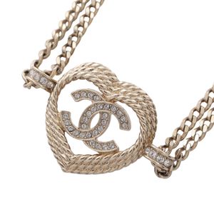 【สินค้ามือสอง】 สร้อยคอ ชาแนล CHANEL รุ่น B24P โลโก้ CC รูปหัวใจ โช้คเกอร์ GP (ชุบทอง) สร้อยคอ สำหรับผู้หญิง สภาพ A