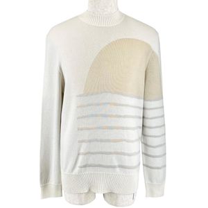 极美品▲Hermes 爱马仕 2023年款 Sunset et soie 羊绒丝绸罗纹圆领针织衫/毛衣 米白色 M 意大利制 正品 男士
