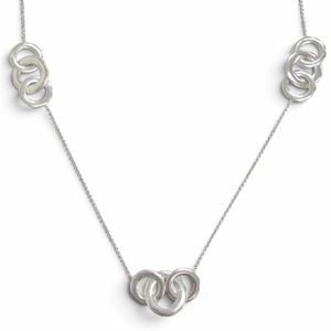 成色極佳 △ TIFFANY&Co. Tiffany 1837 環環相扣 925 長項鍊，純銀，重 33.7 克，女士款，附原廠盒