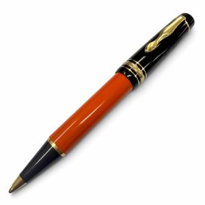 美品▼MONTBLANC モンブラン 作家シリーズ1992 ヘミングウェイ 30000本限定 ホワイトスター ツイスト式 ボールペン オレンジ ブラック ゴールド ドイツ製 メンズ 筆記確認済み