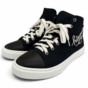 全新未使用☆Hermes 爱马仕 Irico 帆布拼接皮革 Logo贴饰 系带高帮运动鞋 黑色 IT 38 意大利制 女士