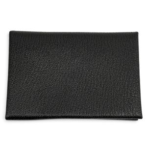 全新未使用★Hermes 爱马仕 Calvi Duo 黑色山羊皮 塞利耶金属件 短款钱包/迷你钱包 Z刻印 法国制造 女士款 附原装盒