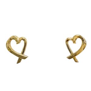 全新狀態 △ TIFFANY&Co. Tiffany Paloma Picasso 愛心耳環，750 (YG) K18 黃金，重 1.9 公克，女款。