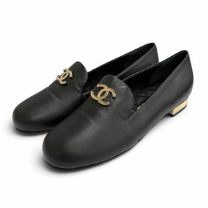 Unused item △CHANEL G45271 Coco Mark Opera Shoes Leather Shoes Black Gold Hardware Size 37 Made in Italy Women's Comes with Dust Bag